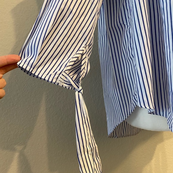 Off-shoulder High/Low Striped Top - Picture 4 of 4